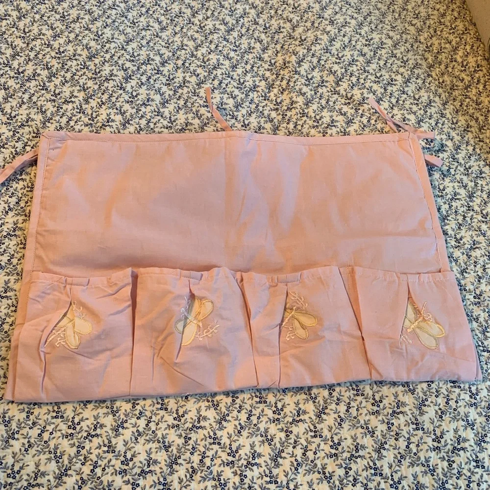 Pink butterfly design baby diaper stacker